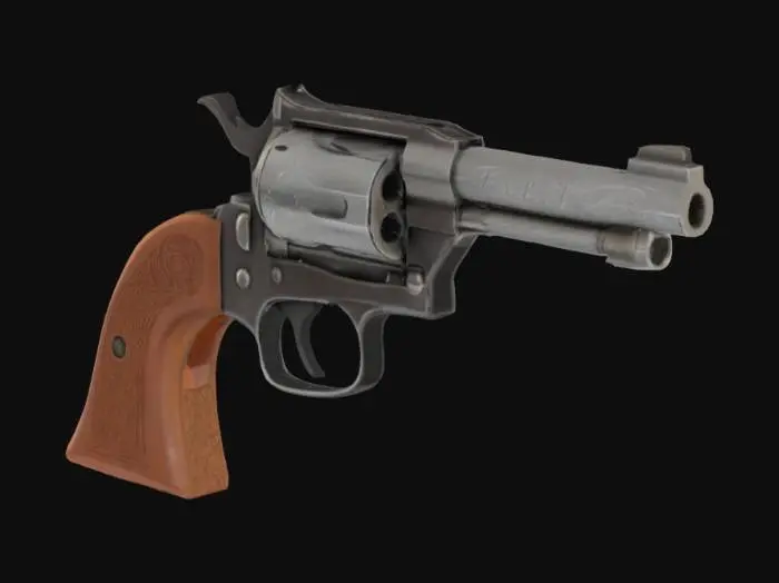 3D model for Revolver "Colt - Peacemaker" High quality model, Rough texture metal, mirrored.