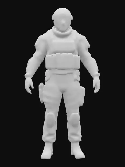 3D model for Tactical Dark-Olive Armor Sentinel, high-detailed model 