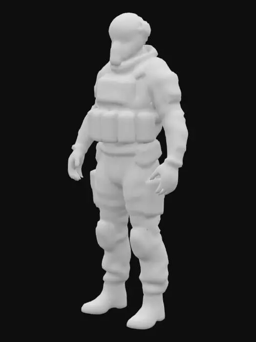 3D model for Tactical Dark-Olive Armor Sentinel, high-detailed model 