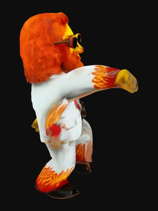 3D model for Glam Rock Cartoon Character