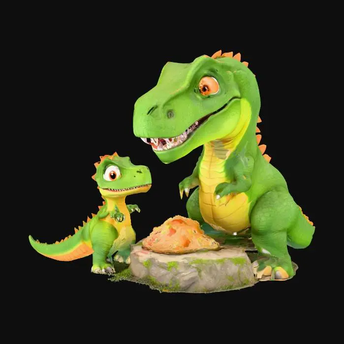 3D model for 恐龍帶著小恐龍參觀人類化石園