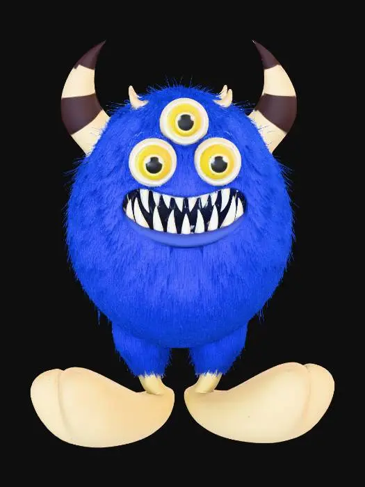 3D model for Fluffy Triclops Monster