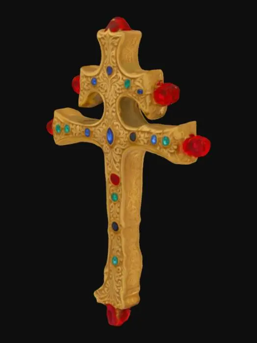3D model for Jeweled Cross on Burlap