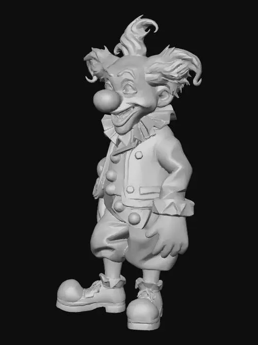 3D model for Ein psychedelischen clown , im hintergrund ein riesenrad. HOHE AUFLÖSUNG. Viele Farben, detailiert