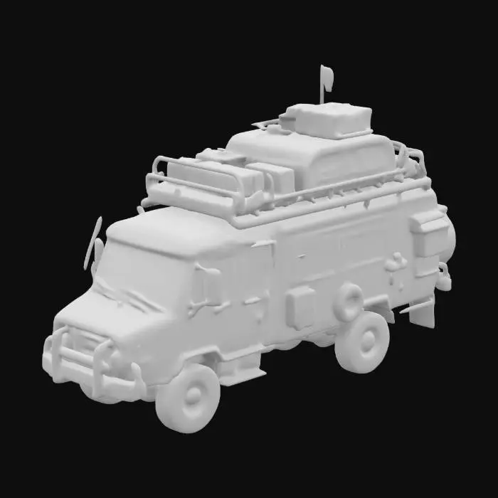 3D model for The Walking Dead, an ultra-realistic observation platform built using a camping van