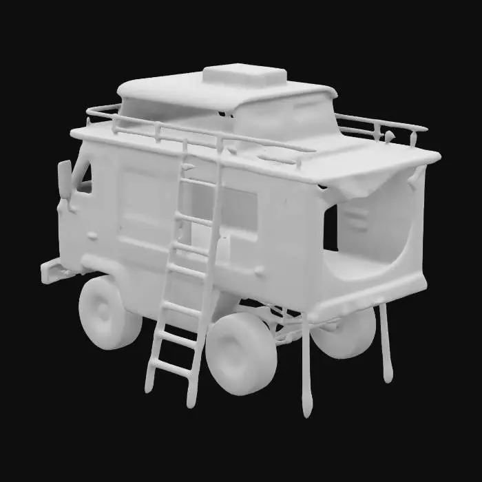 3D model for The Walking Dead, an ultra-realistic observation platform built using a camping van
