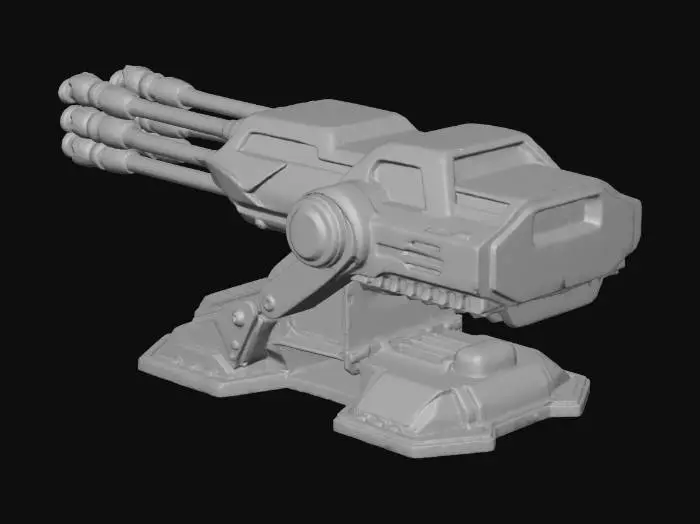 3D model for Futuristic Turret Cannon