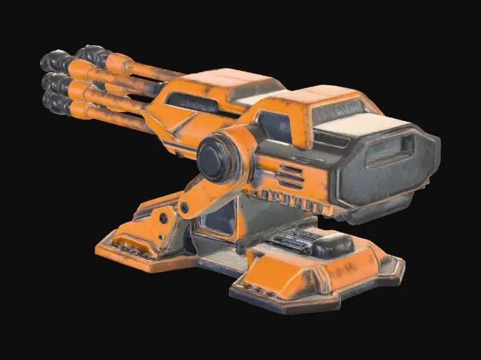 3D model for Futuristic Turret Cannon