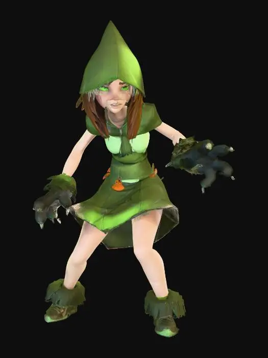 3D model for wolf girl from opulence