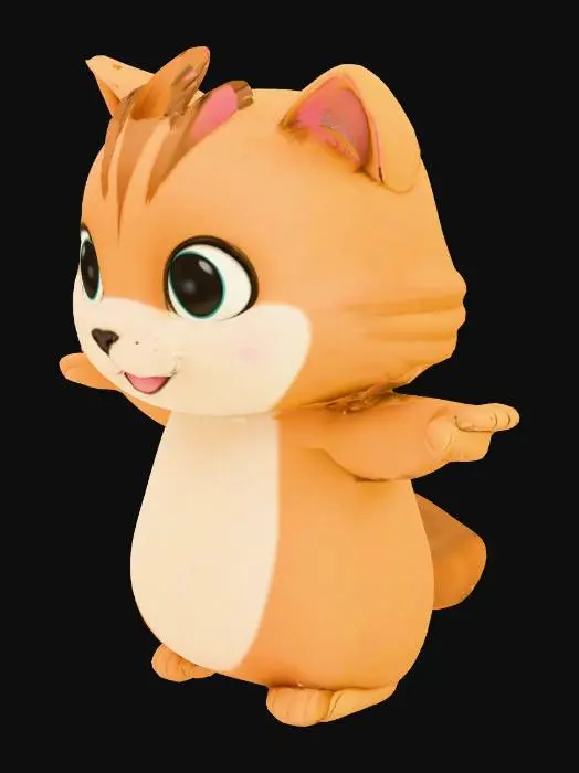 3D model for 귀여운 고양이 캐릭터