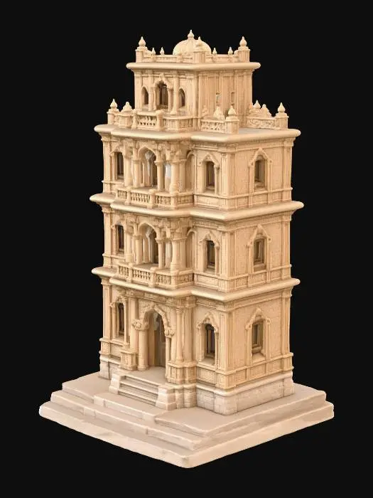 3D model for Tiered Jaipur Palace
