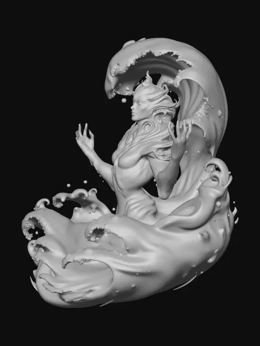 3D model for Azure Wave Goddess