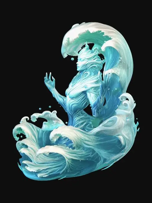 3D model for Azure Wave Goddess