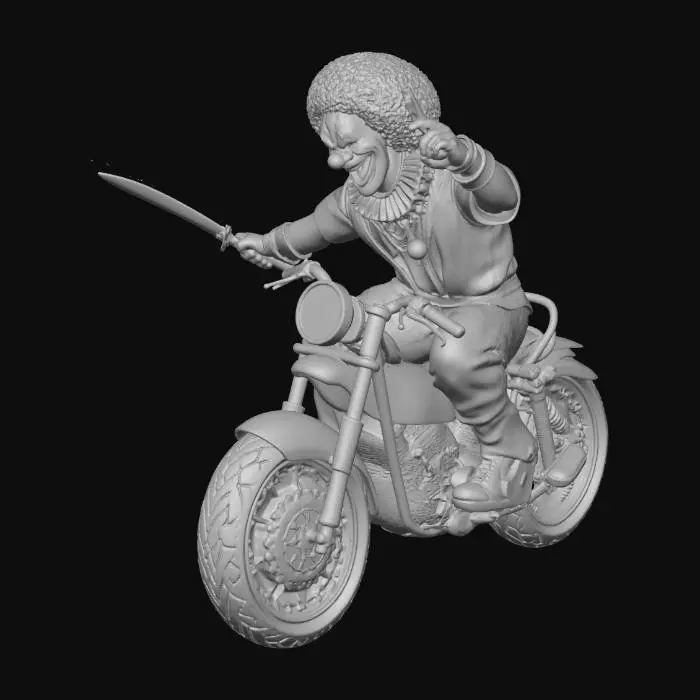3D model for Neon Clown on a Neon Motorcycle