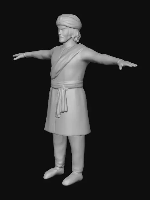 3D model for Warrior in Traditional Attire