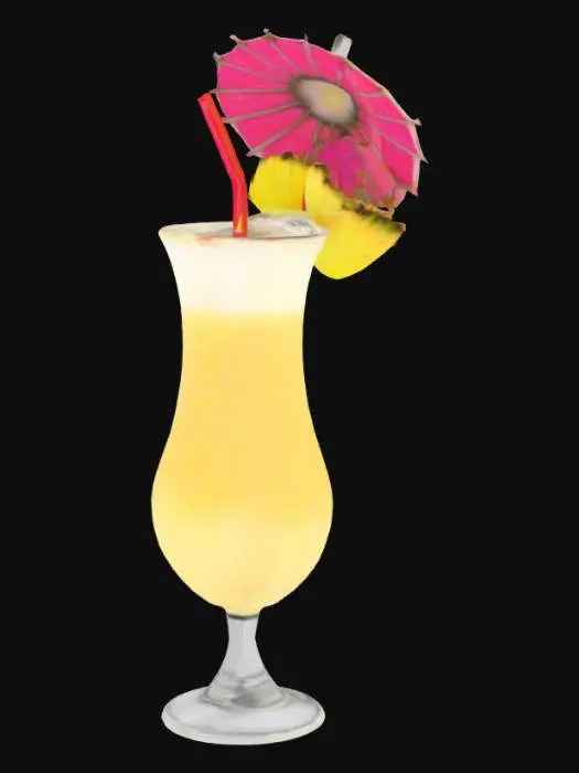 3D model for pina colada cocktail
