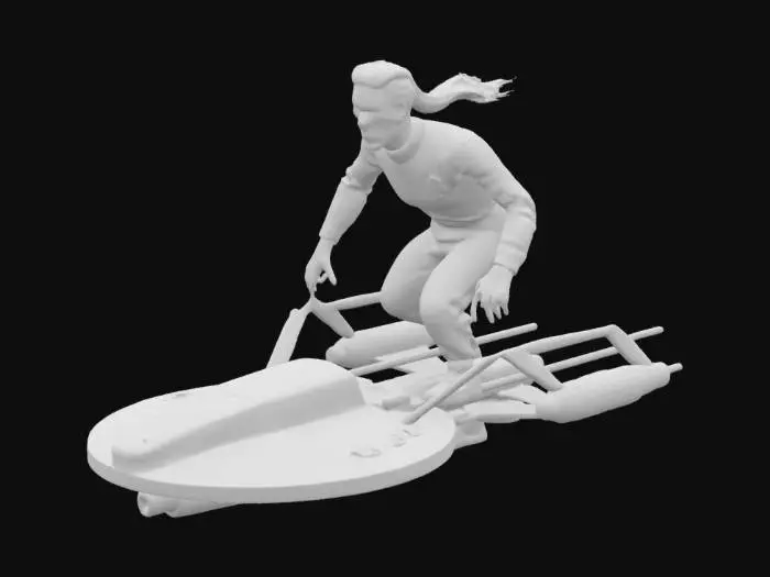3D model for Capitan James Kirk riding the Starship enterprise the way a cowboy rides a bull.