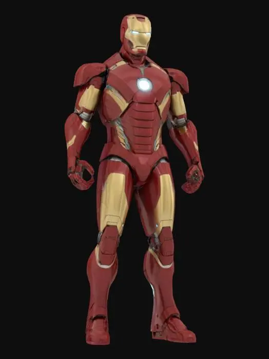 3D model for Iron man character 4k quality with detailed 