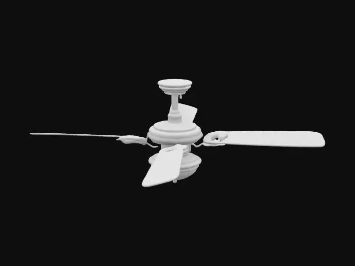 3D model for Ceiling fan with old wooden blades for a coastal vibe