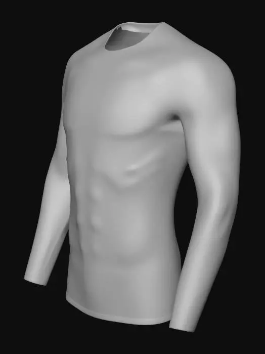 3D model for Black Athletic Compression Shirt