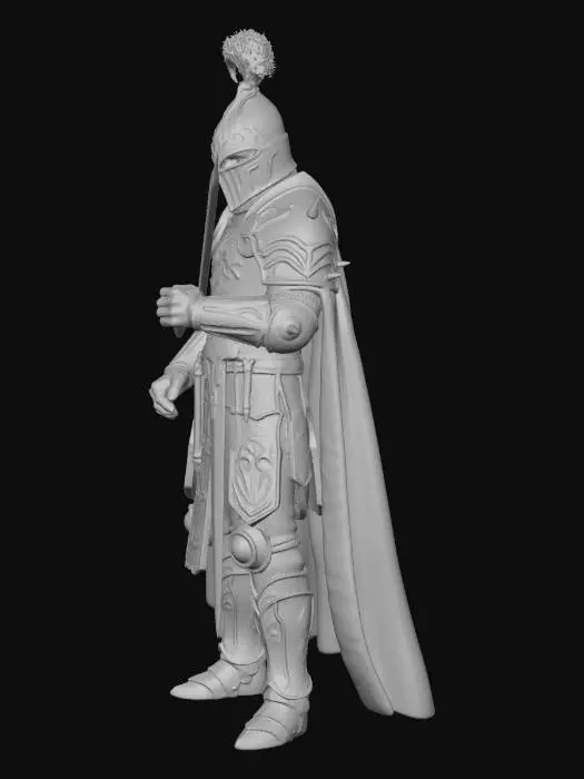 3D model for Elinde kılıç tutan Uzun demirden bir zırhı olan şövalye dark fantasy