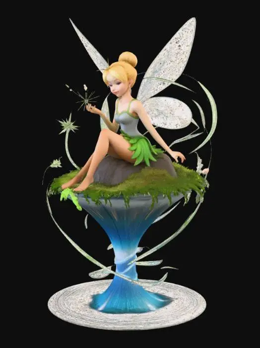 3D model for Emerald Fairy on a Floating Bloom