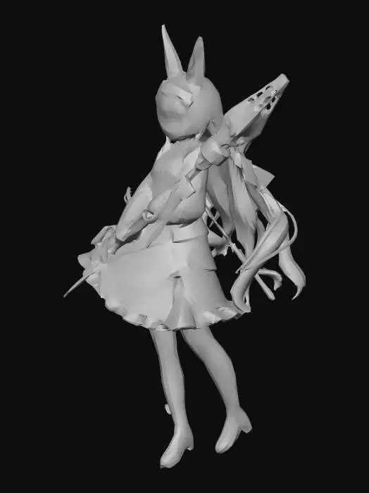 3D model for Bunny Gunner in White