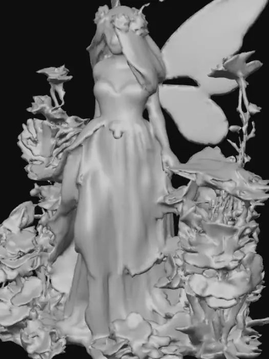 3D model for Crea un hada floral con sus alas coloridas