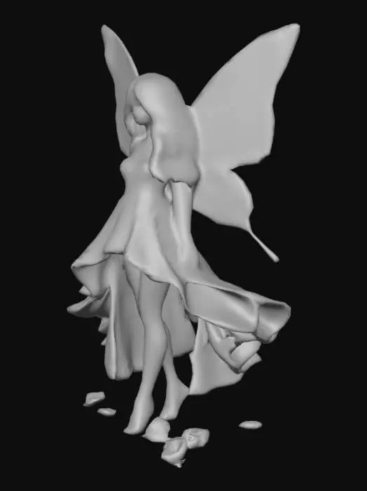 3D model for Crea un hada floral con sus alas coloridas