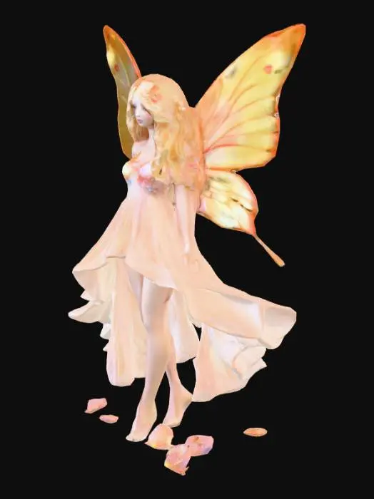 3D model for Crea un hada floral con sus alas coloridas