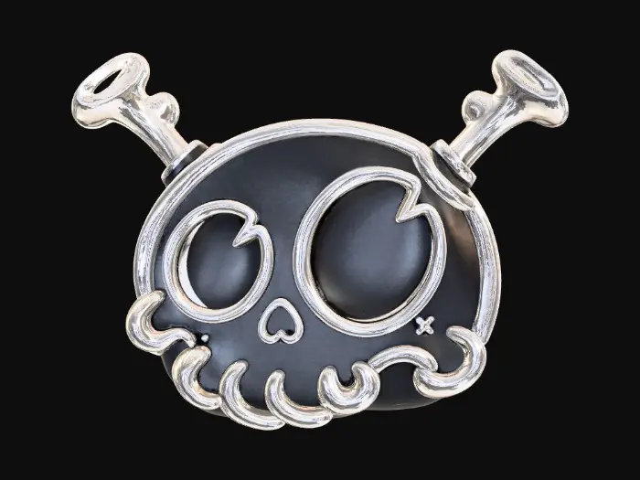 3D model for Skull and Bones Playful Emblem