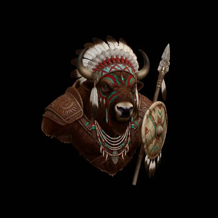 3D model for american bison Indian War Chief