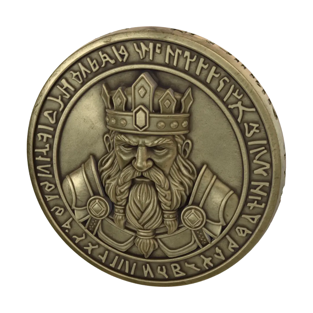 Dwarf King's gold crown coin 的 AI 生成 3D 模型