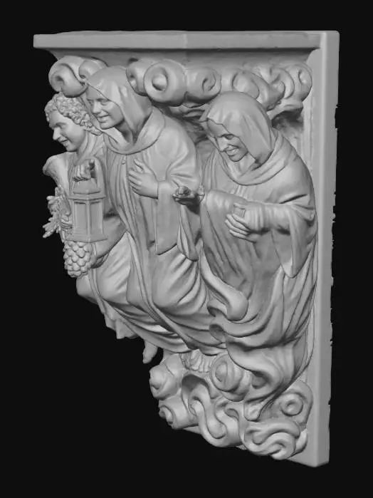 3D model for Trio in Carved Wood