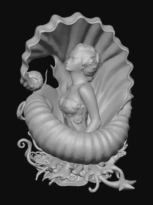 3D model for mermaid in shell