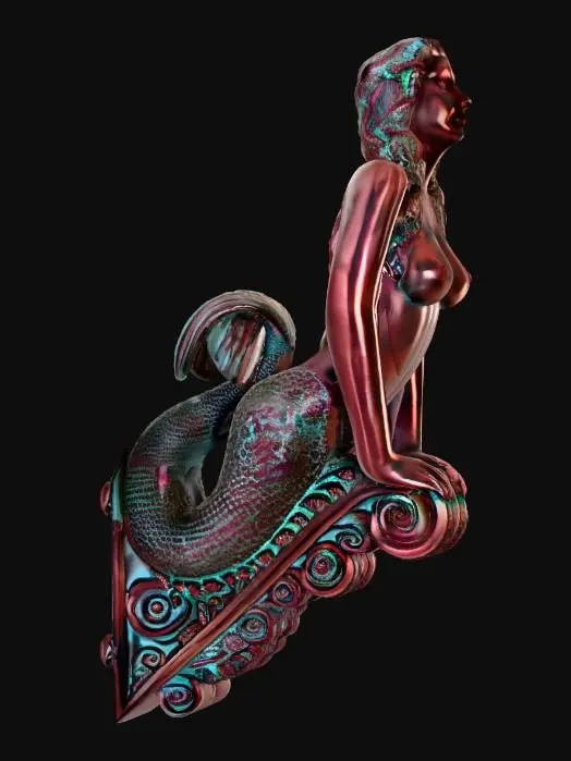 3D model for mermaid wall