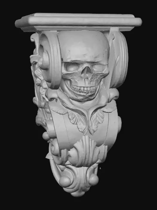 3D model for wall Corbel with skull