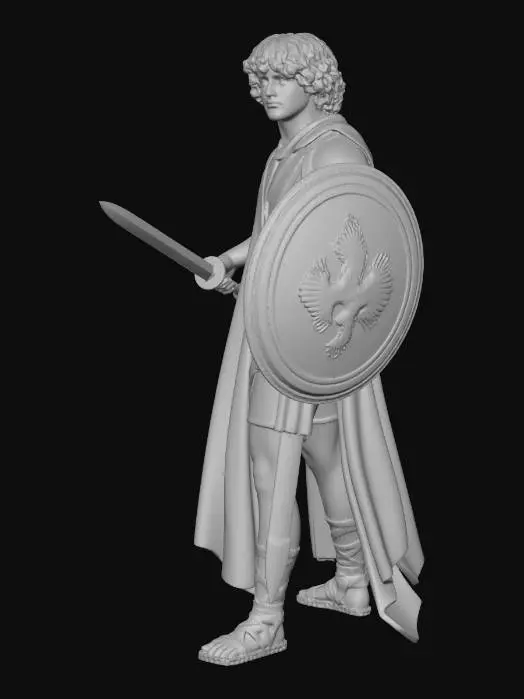 3D model for Warrior in Red Cape