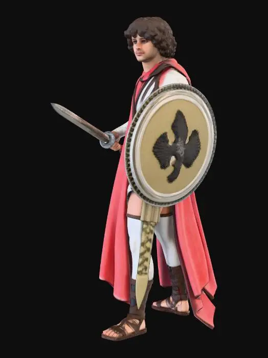 3D model for Warrior in Red Cape