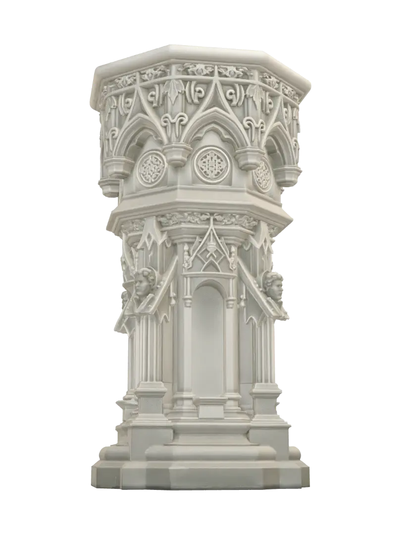 Modelo 3D de Gothic Stone Pulpit Pedestal - Church, generado por IA
