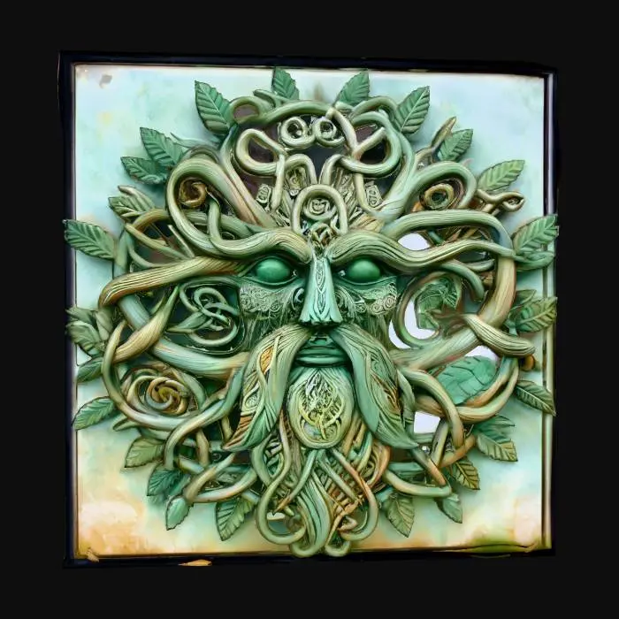 3D model for framed green man