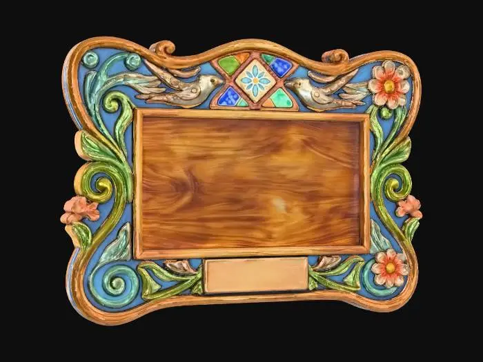 3D model for Ornate Floral Carved Frame with Birds