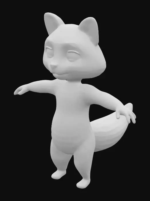 3D model for Curious Raccoon Model