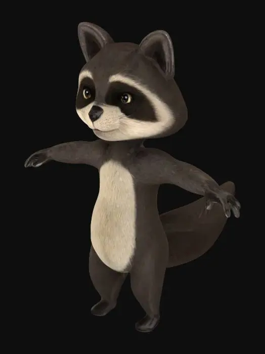 3D model for Curious Raccoon Model