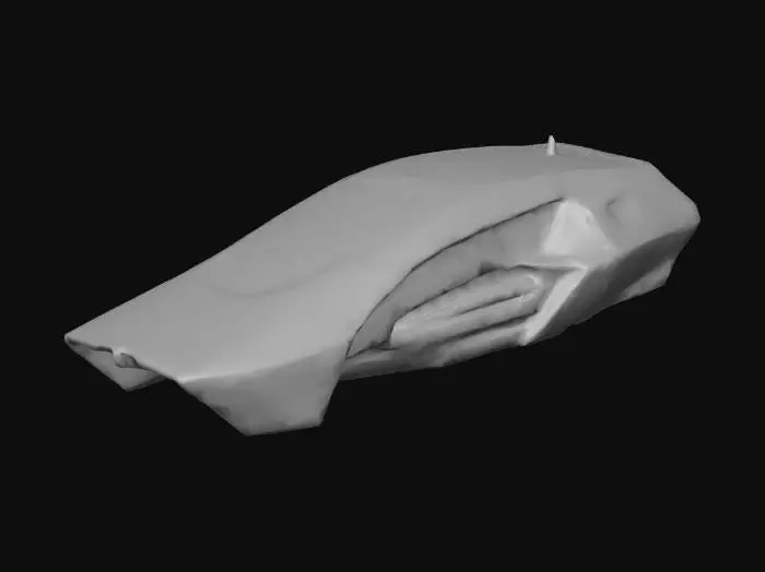 3D model for from "star wars" parked "hells angels" hover solo vehicle.sci-fi. high-tech for one person. aged with wear and tear.