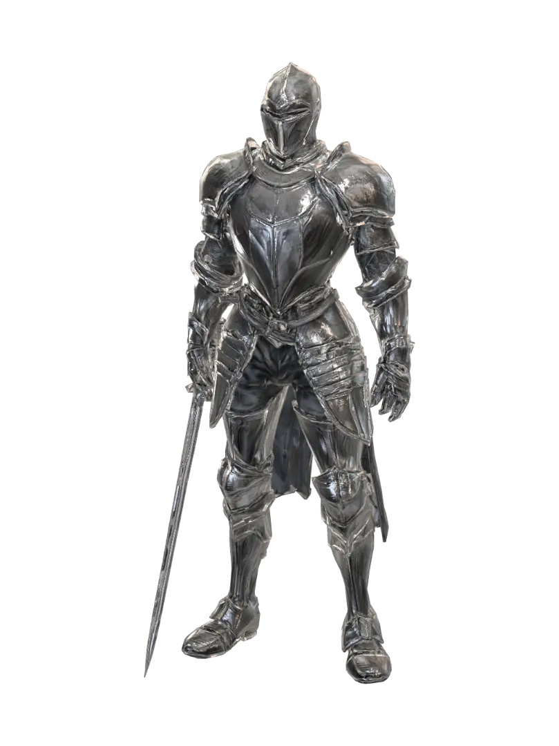 low poly knight - Ironclad 3D model, vytvořený pomocí AI