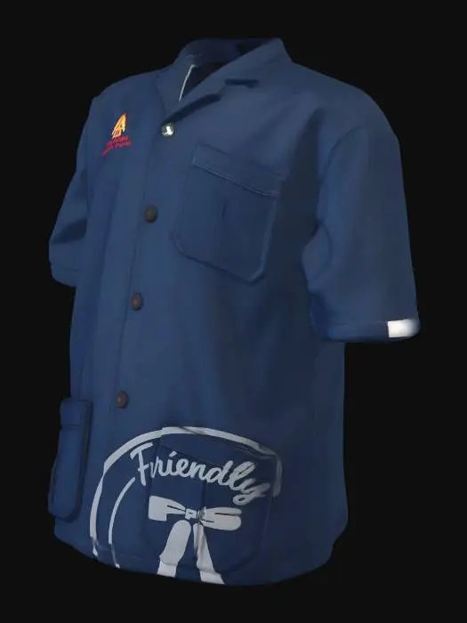 3D model for Blue Safety Work Jacket with Reflective Strips