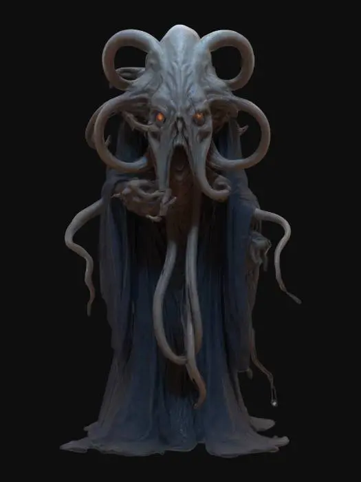 3D model for A high poly, high resolution 3d model of a mind flayer. Insane attention to detail, very high quality