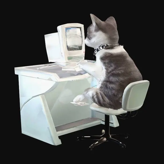 3D model for Cat at the Computer