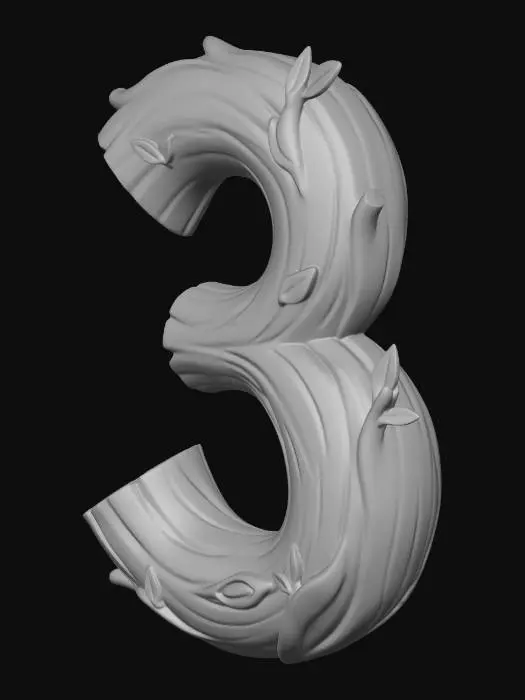 3D model for Wooden Three